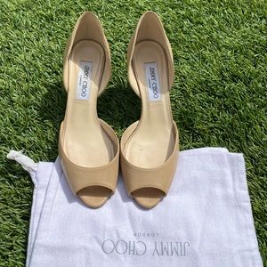 Jimmy Choo Leather Peep Toe Heel in size 36 1/2